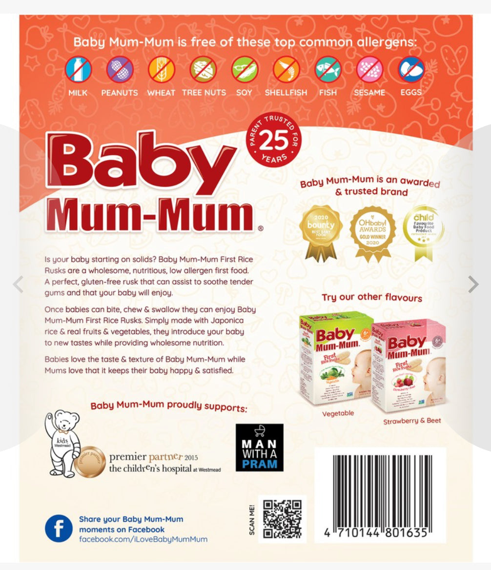 Baby Mum-Mum First Rice Rusks Apple & Pumpkin 36G
