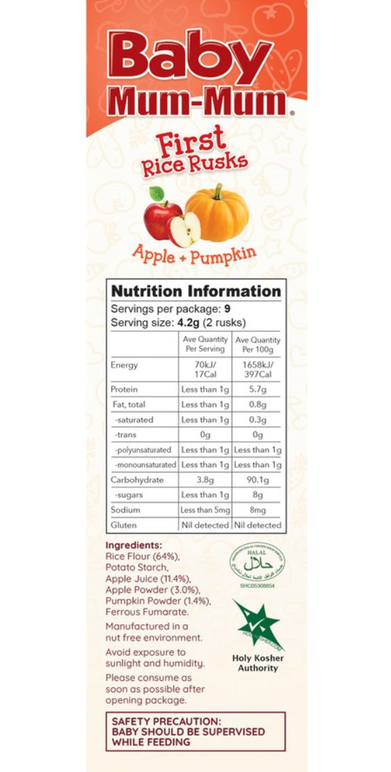 Baby Mum-Mum First Rice Rusks Apple & Pumpkin 36G