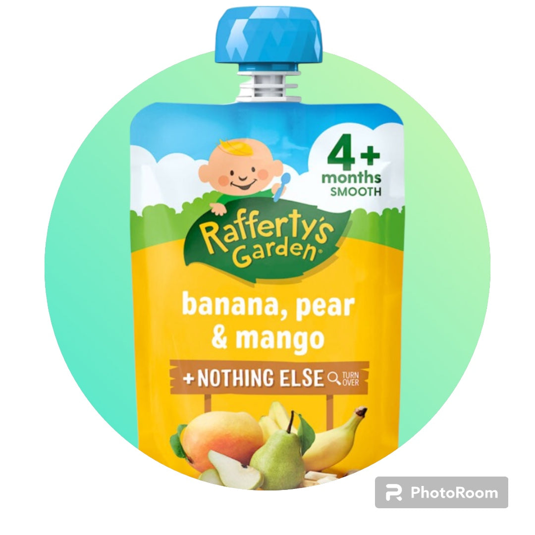 Rafferty's Garden Banana Pear & Mango Baby Food Puree Pouch 4+ Months 120g