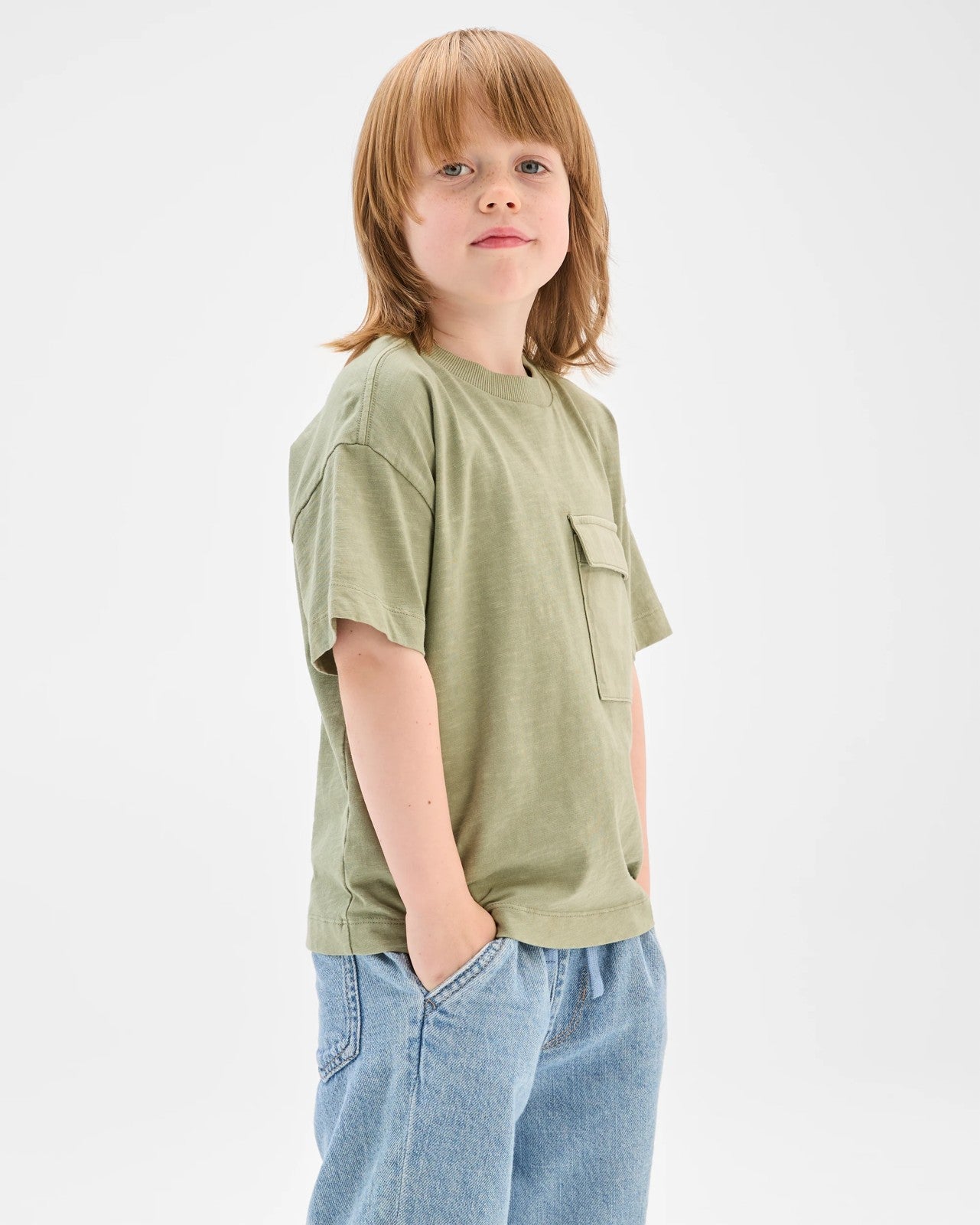 Australian Cotton Oversized Washed Pocket T-Shirt