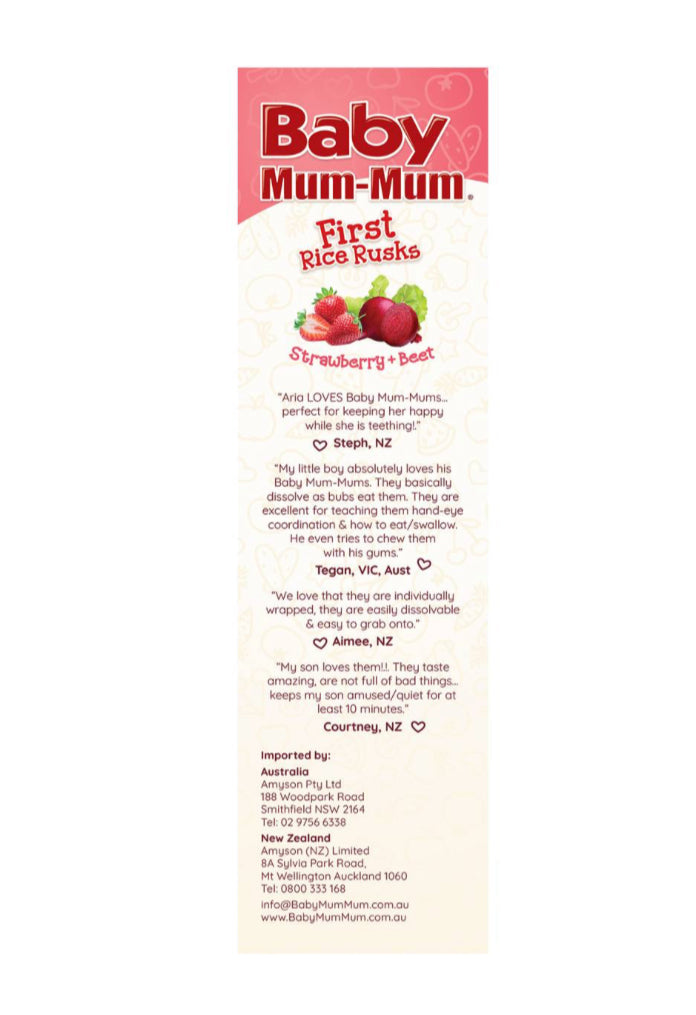 Baby Mum-mum Strawberry & Beetroot Rusks 18 Pack