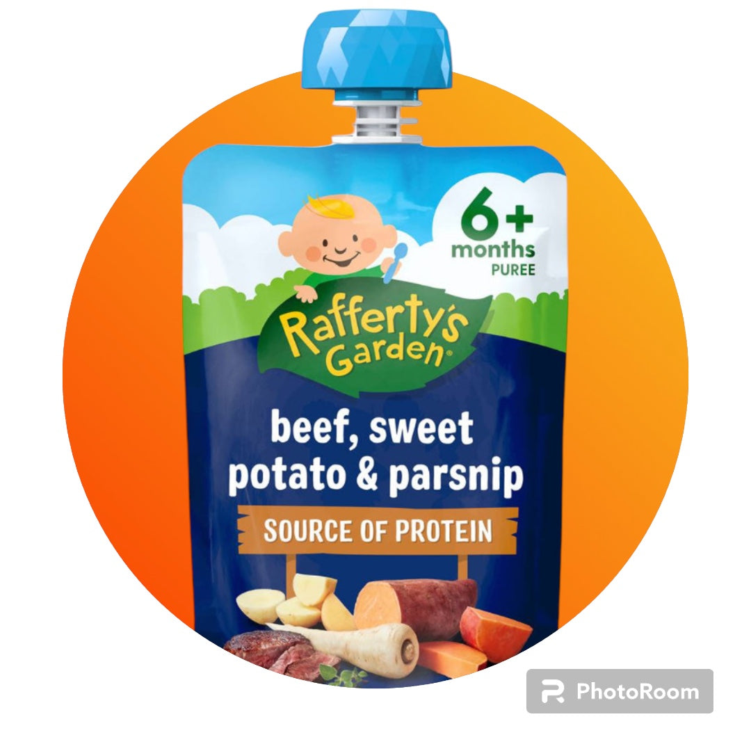 Rafferty's Garden Baby Food Pouch Beef, Sweet Potato & Parsnip 6+ Months 120g