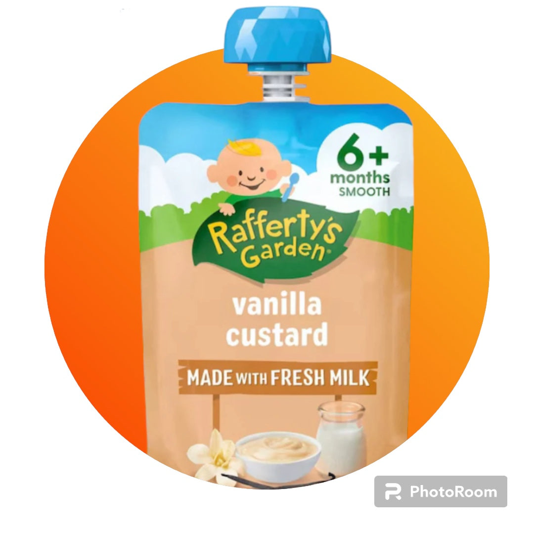 Rafferty's Garden Baby Food Pouch Vanilla Custard 6+ Months 120g