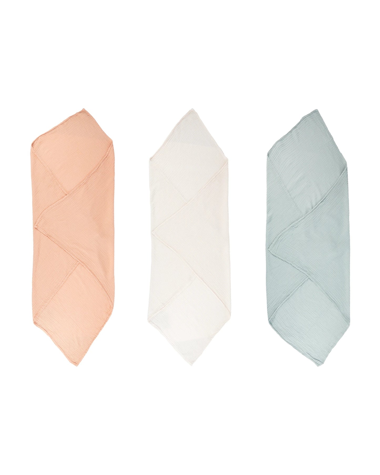 3 Pack Cotton Muslin Wraps - Textured