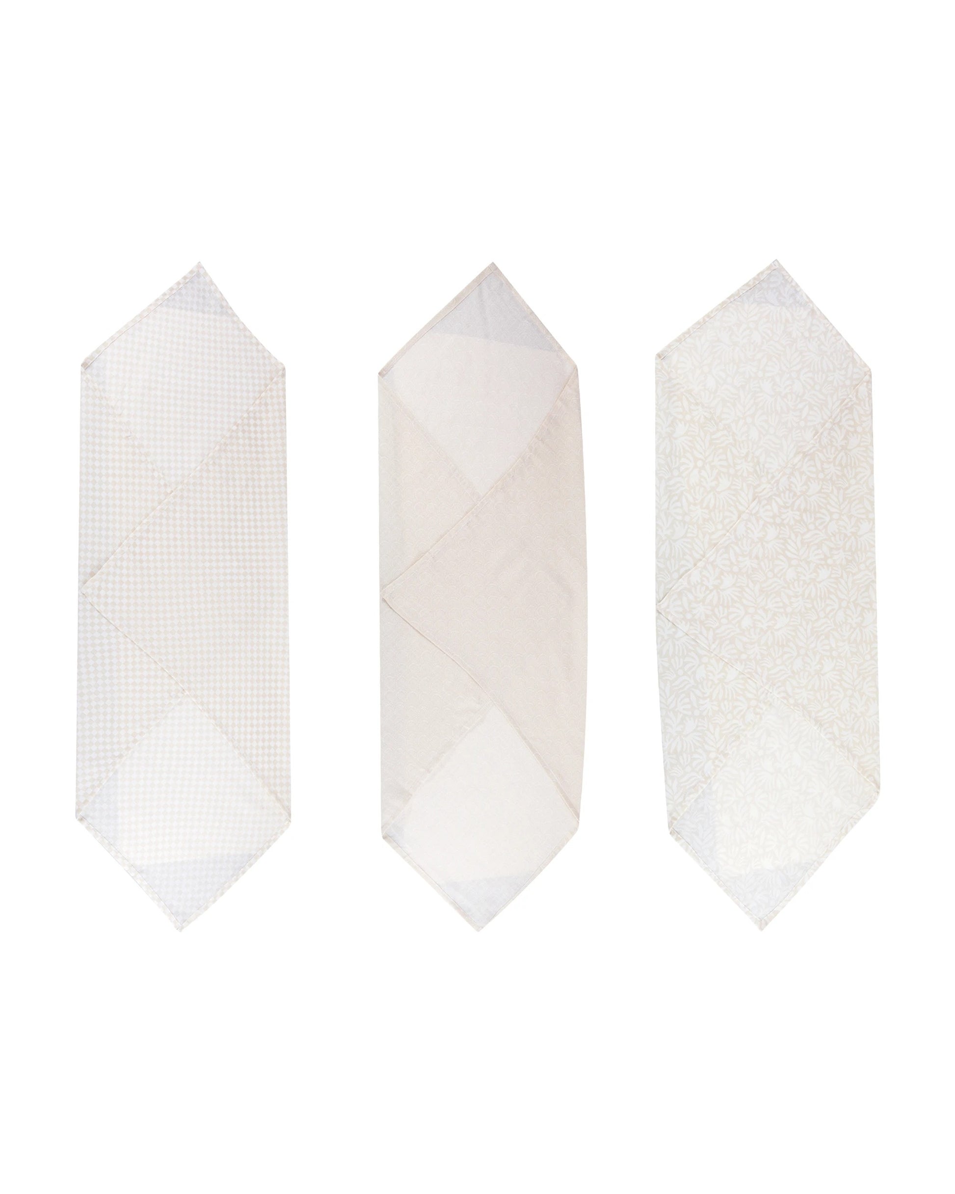 3 Pack Organic Cotton Muslin Wraps - Boho