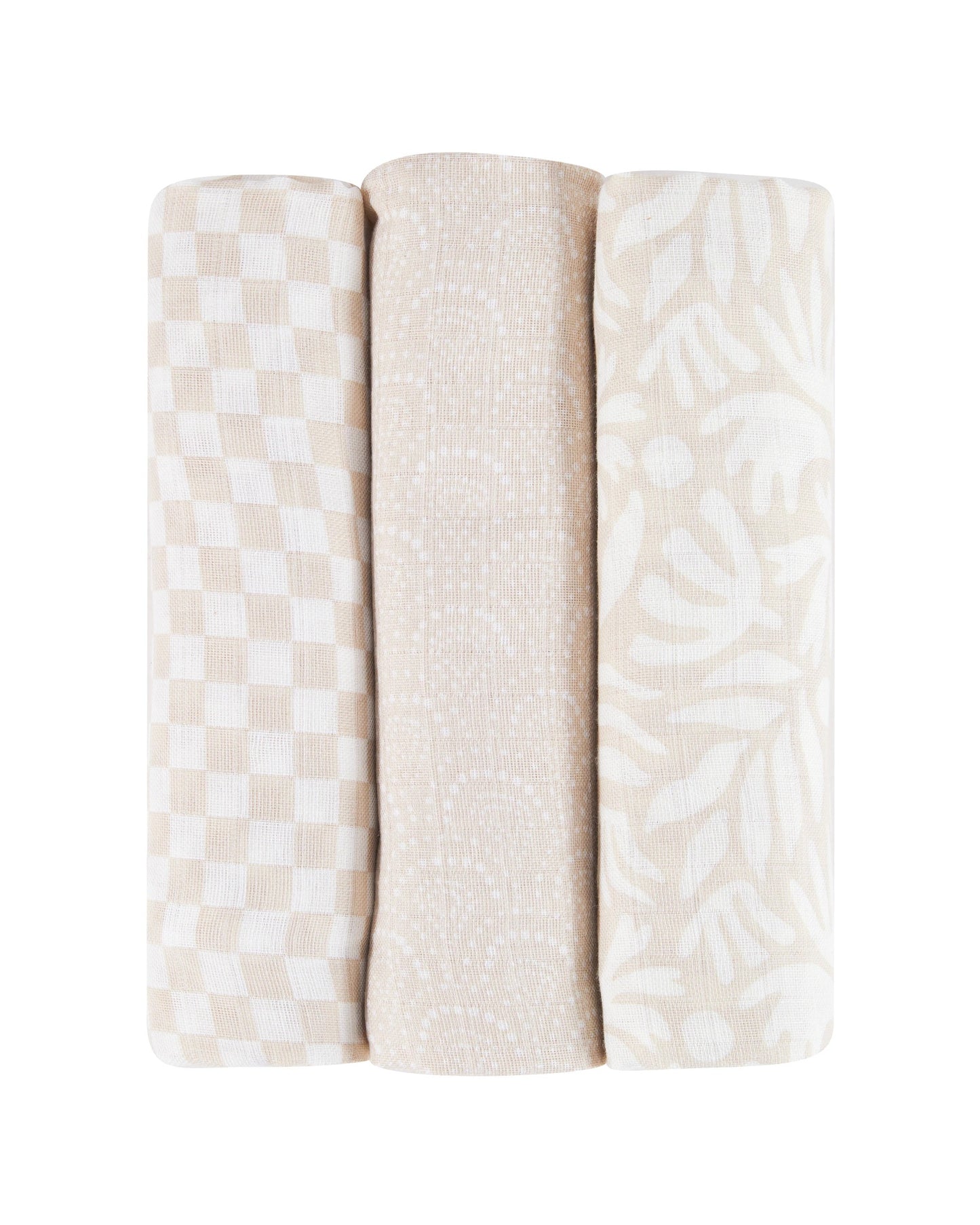 3 Pack Organic Cotton Muslin Wraps - Boho