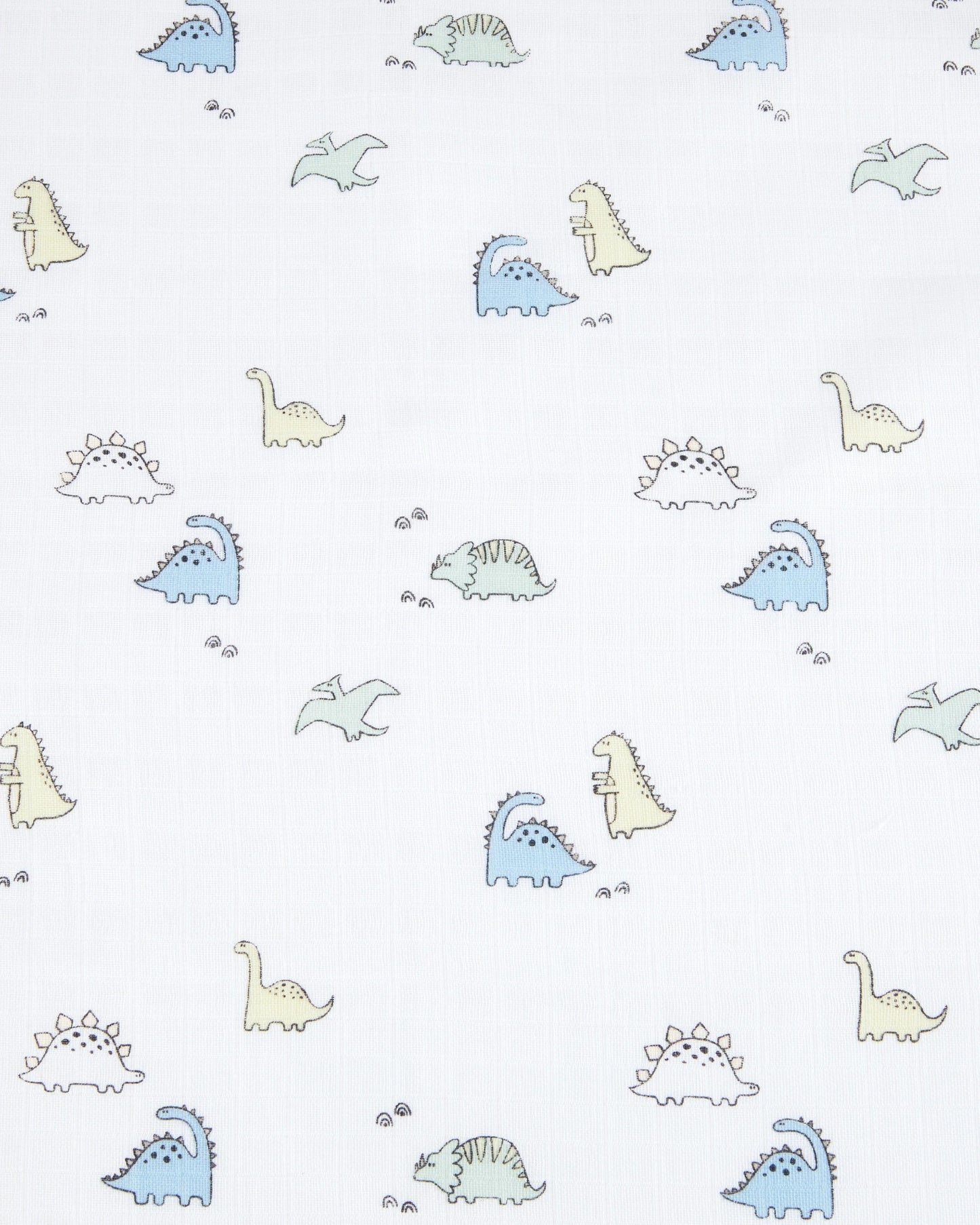 3 Pack Organic Cotton Muslin Wraps - Dino