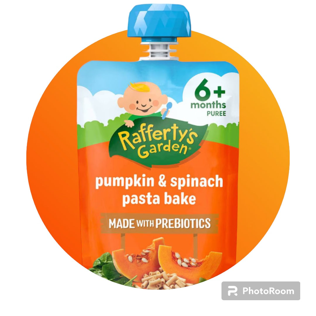 Rafferty's Garden Baby Food Pouch Pumpkin & Spinach Pasta Bake 6+ Months 120g