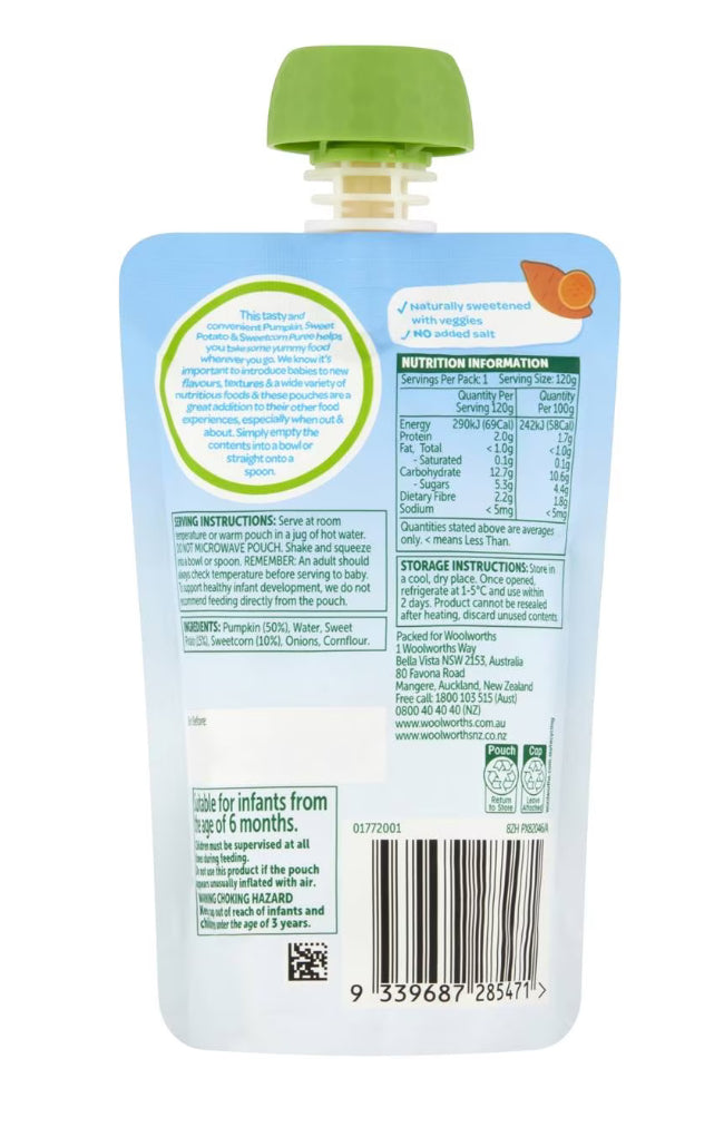 Smiling Tums Pumpkin, Sweet Potato & Sweetcorn 6+ Months 120g