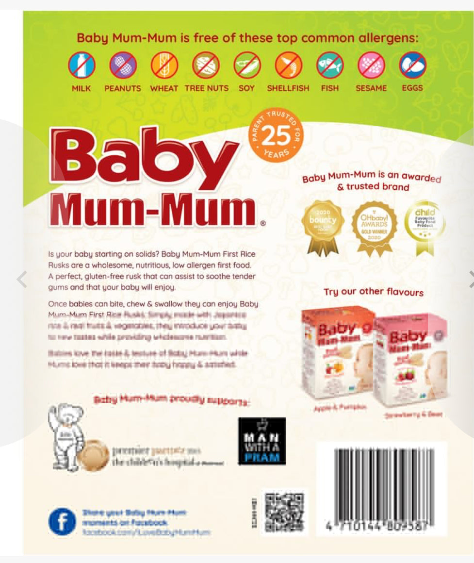 Baby Mum-Mum Rice Rusks Vegetable 36g