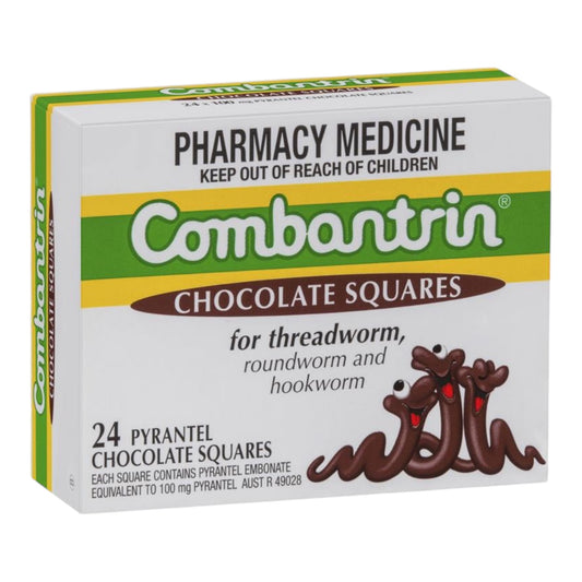 Combantrin Chocolate Squares Worm Treatment 24 Pack