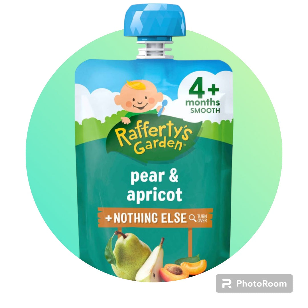 Rafferty's Garden Baby Food Pouch Pear & Apricot & Nothing Else 4+ Months 120g