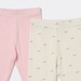 Dymples Baby Rib Leggings 2 Pack - White & Pink