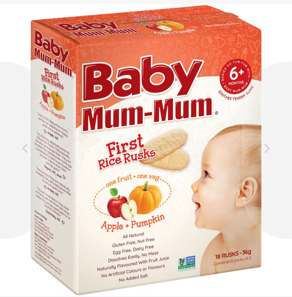 Baby Mum-Mum First Rice Rusks Apple & Pumpkin 36G