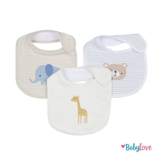2 Pack Organic Cotton Bibs - Animals
