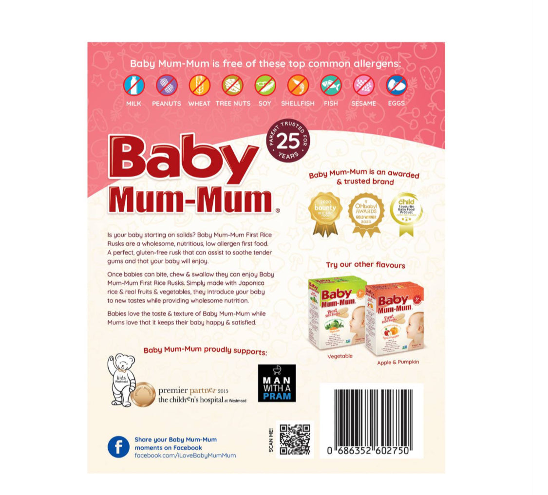 Baby Mum-mum Strawberry & Beetroot Rusks 18 Pack