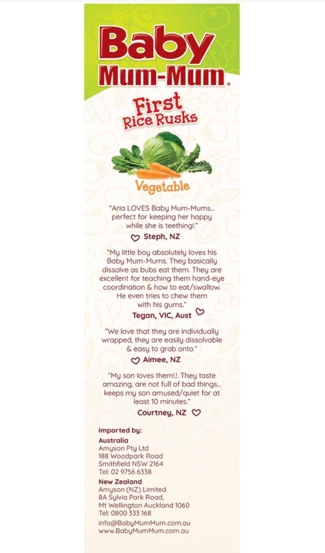Baby Mum-Mum Rice Rusks Vegetable 36g