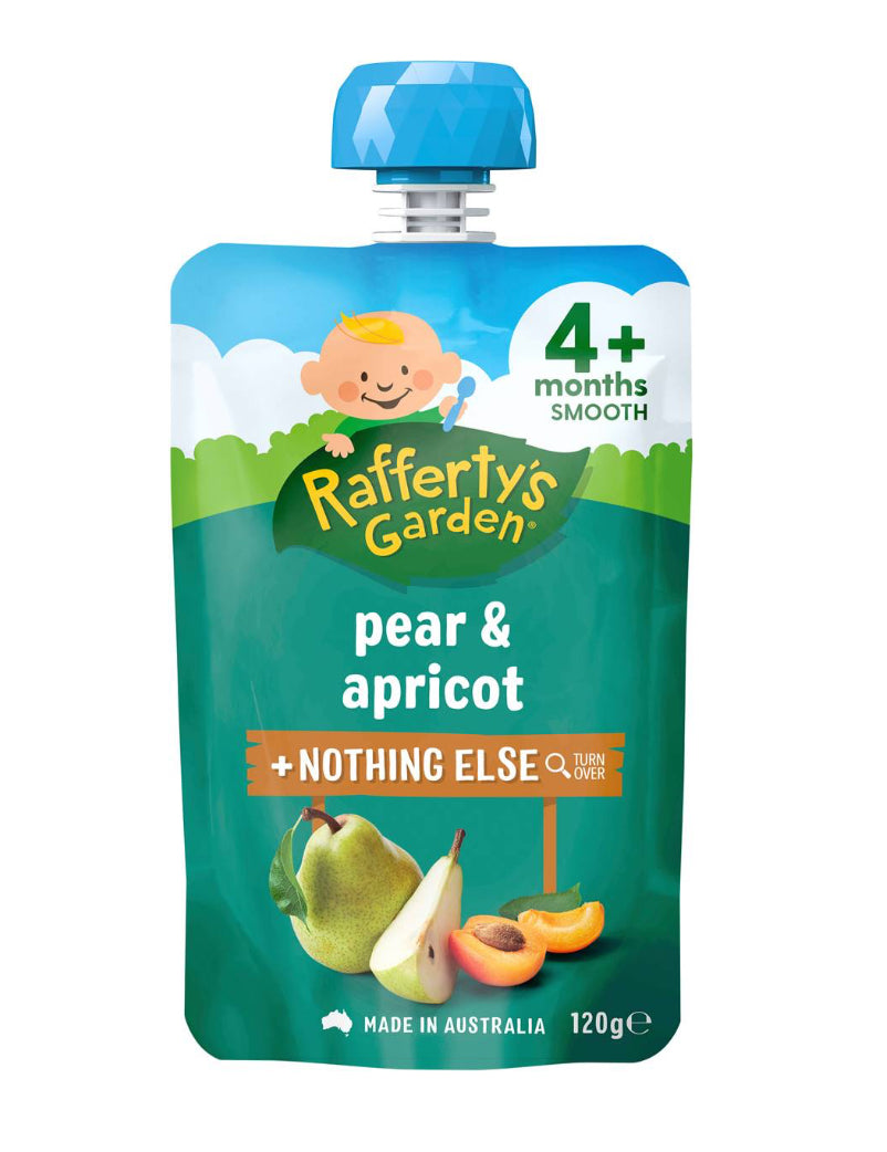 Rafferty's Garden Baby Food Pouch Pear & Apricot & Nothing Else 4+ Months 120g