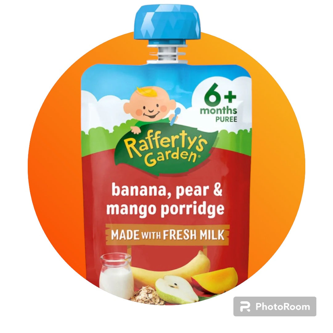 Rafferty's Garden Banana Pear & Mango Porridge Baby Food Pouch 6+ Months 120g