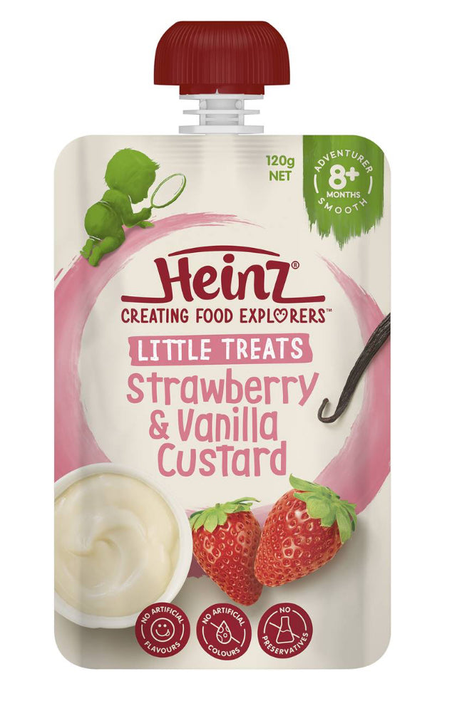 Heinz Baby Food 8+ Months Strawberry Vanilla Custard 120g