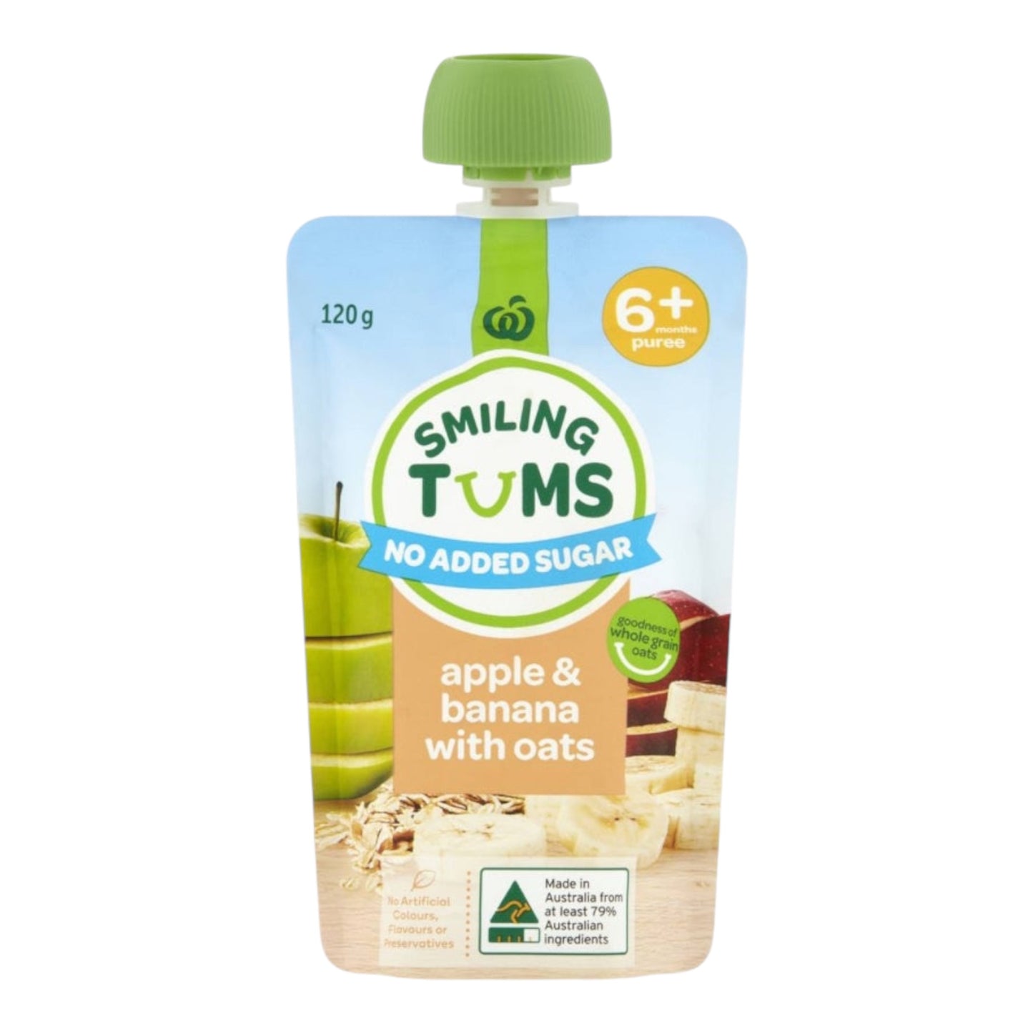 Smiling Tums 6 Months+ Apple & Banana With Oats 120g