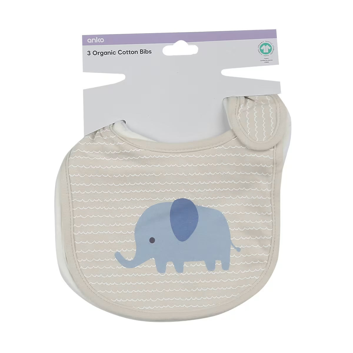 2 Pack Organic Cotton Bibs - Animals