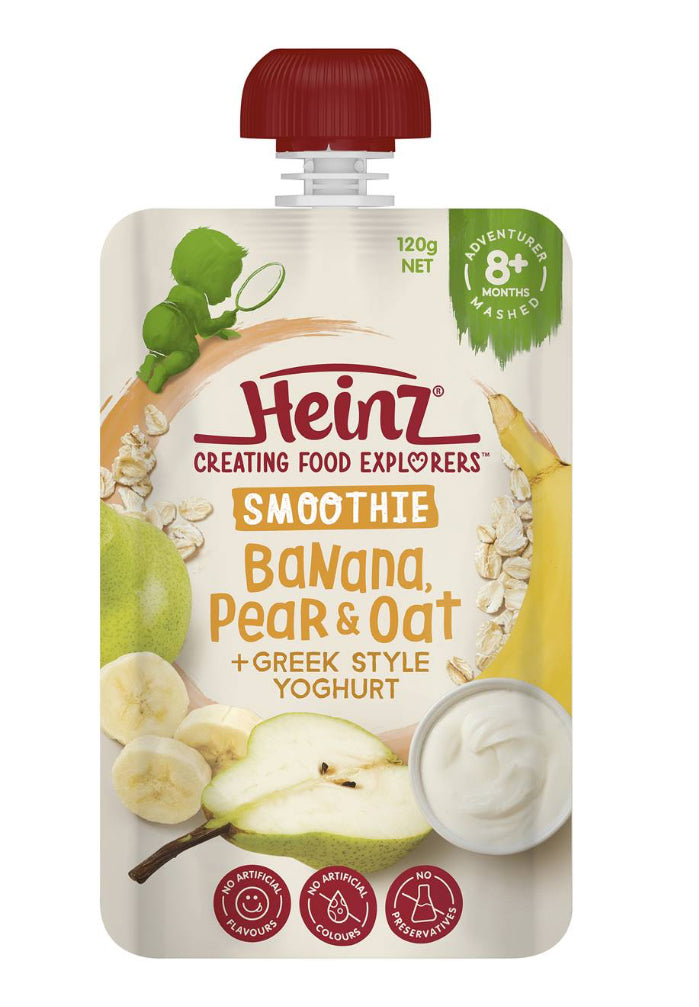Heinz Smoothie Banana, Pear, Oat, Greek Yoghurt Baby Food 8+ M 120g