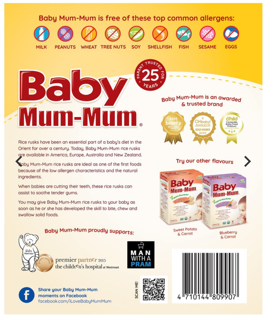 Baby Mum-Mum Premium Rice Rusks Banana 36g