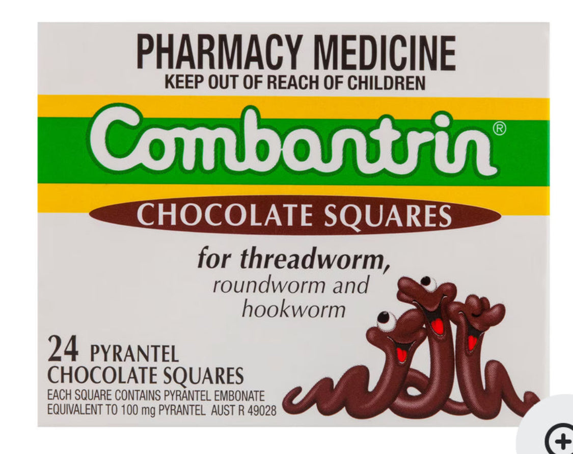 Combantrin Chocolate Squares Worm Treatment 24 Pack