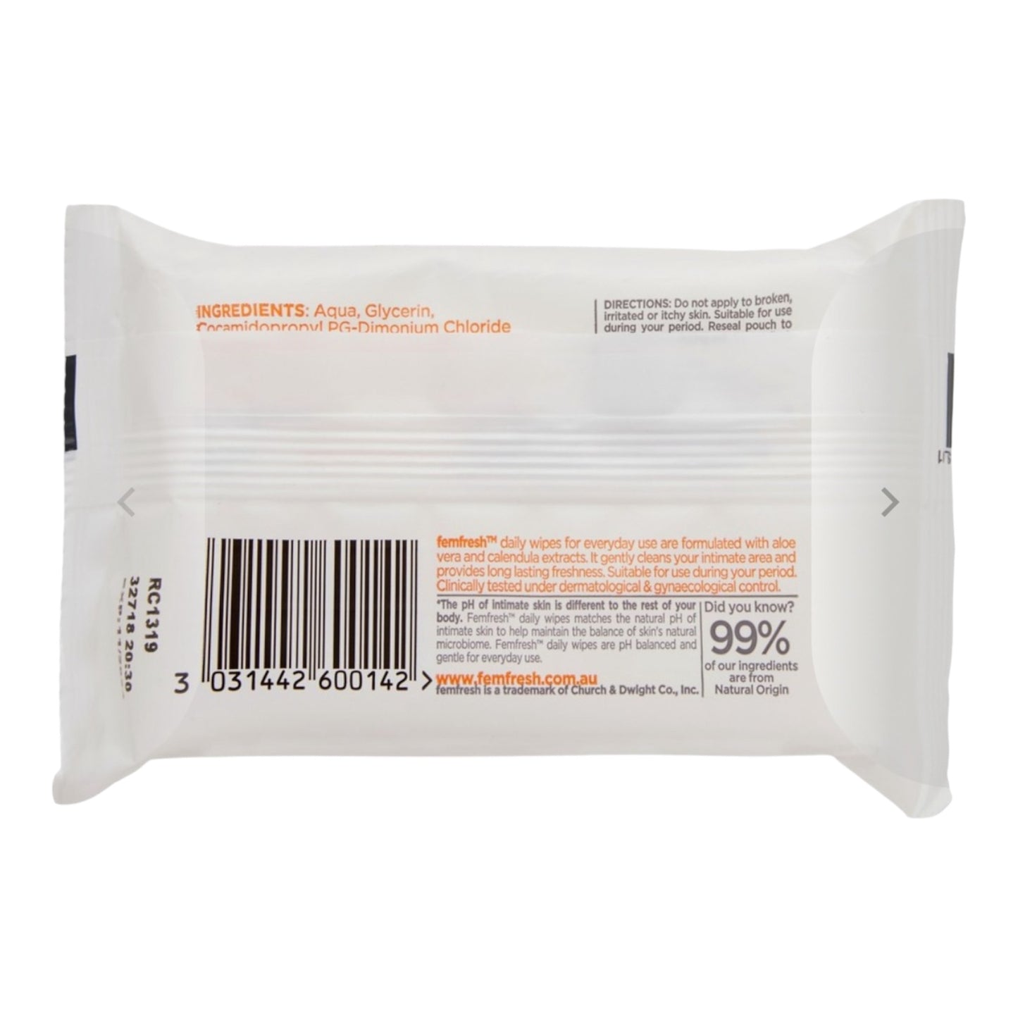 Femfresh Cleansing Wipes 20 Pack