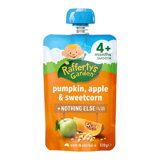 Rafferty's Garden Baby Food Pouch Pumpkin, Apple & Sweetcorn 4+ Months 120g