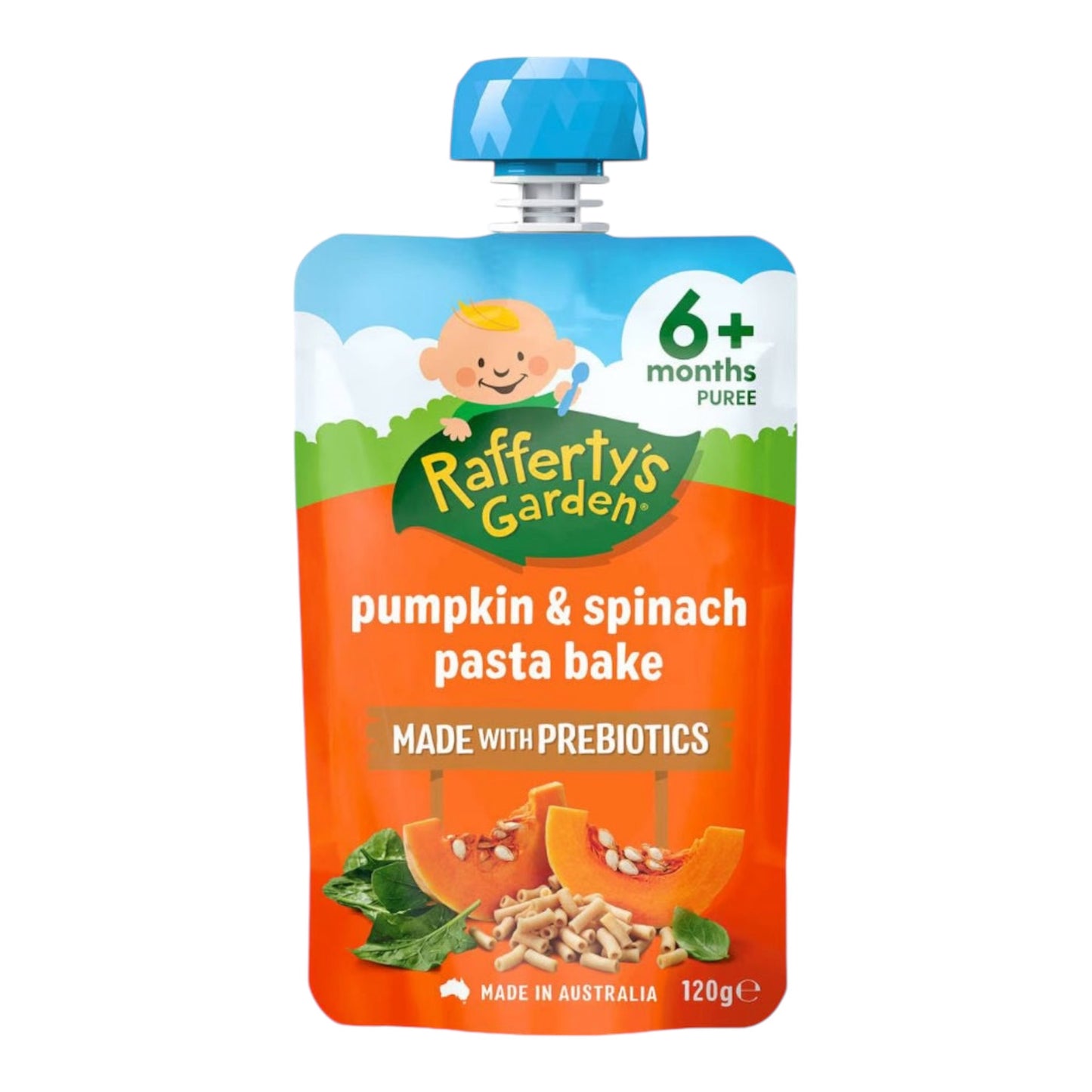 Rafferty's Garden Baby Food Pouch Pumpkin & Spinach Pasta Bake 6+ Months 120g