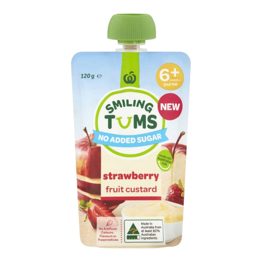Smiling Tums Strawberry Custard 120g