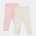 Dymples Baby Rib Leggings 2 Pack - White & Pink