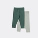 Dymples Baby Rib Leggings 2 Pack - Sage Green & Grey