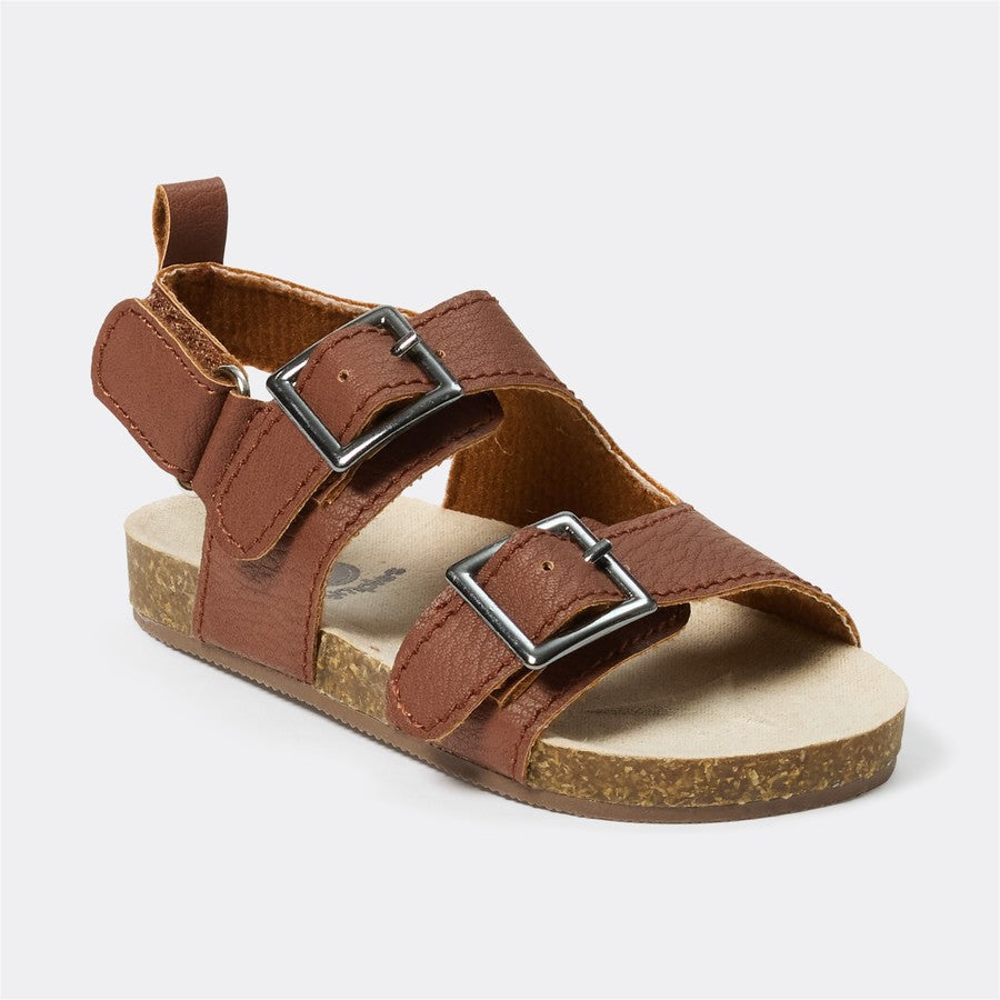 Dymples Baby Double Buckle Sandals - Brown