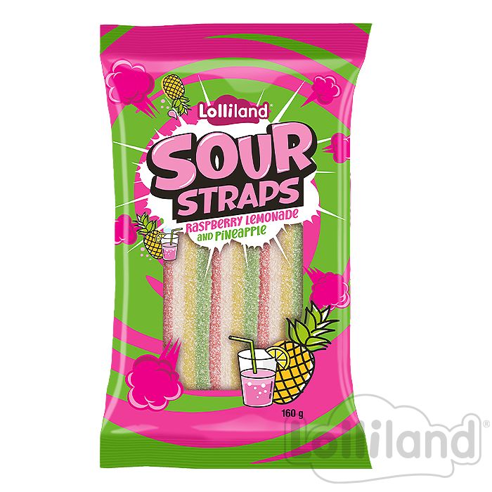 Sour Straps Raspberry Lemonade & Pineapple 160G