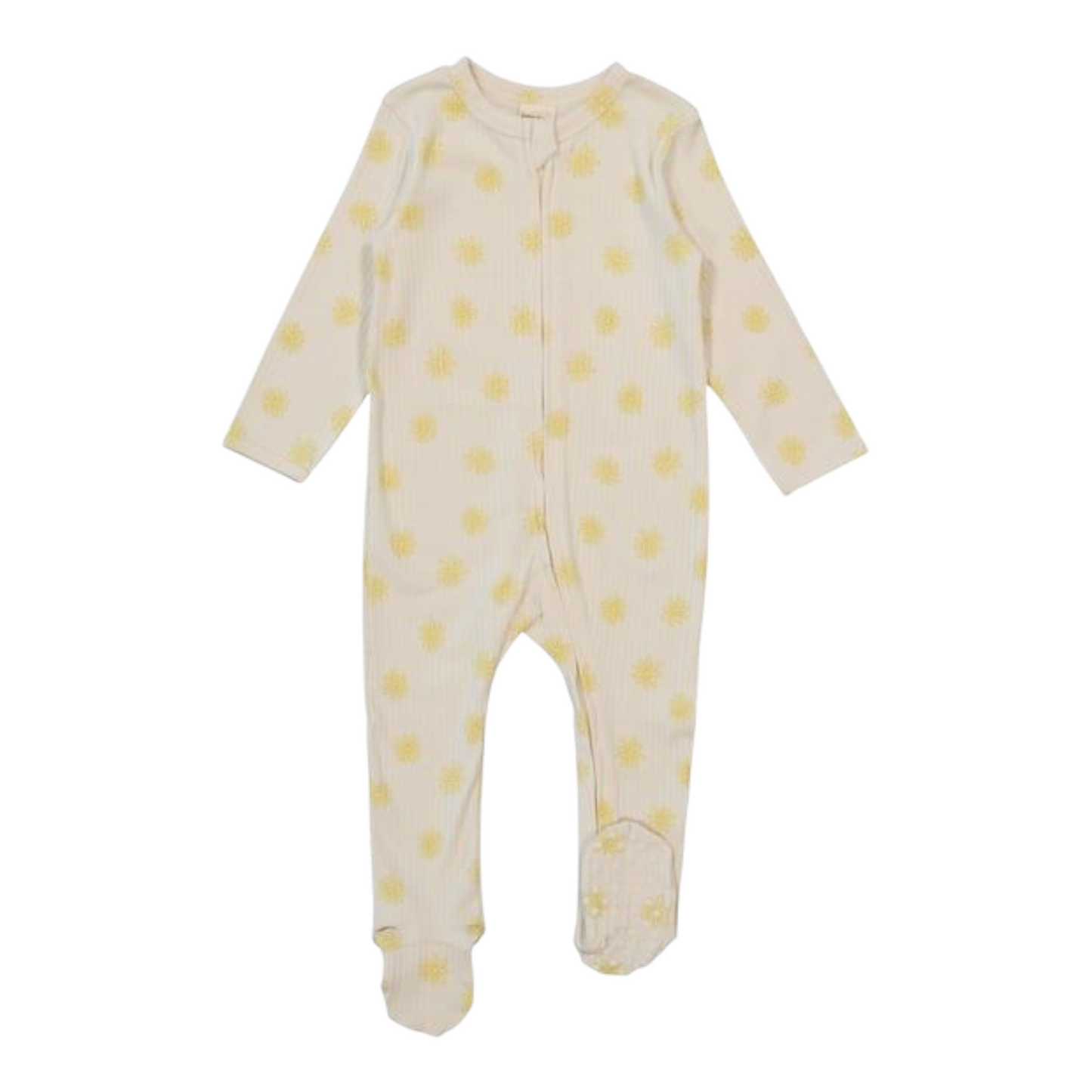 Baby Long Sleeve Organic Cotton Rib Romper -(size NB)