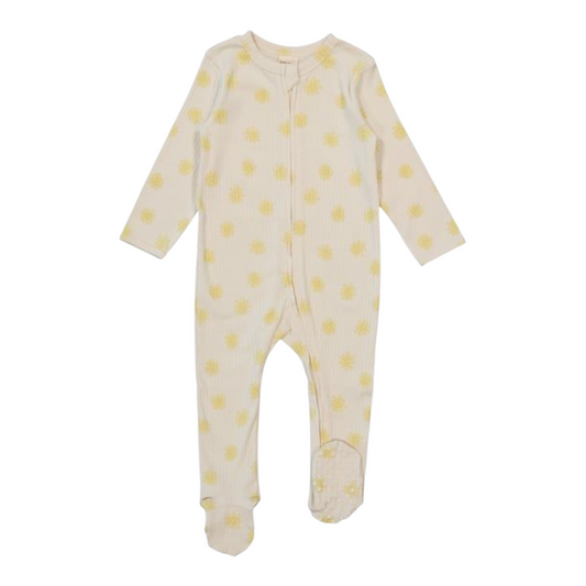 Baby Long Sleeve Organic Cotton Rib Romper -(size NB)