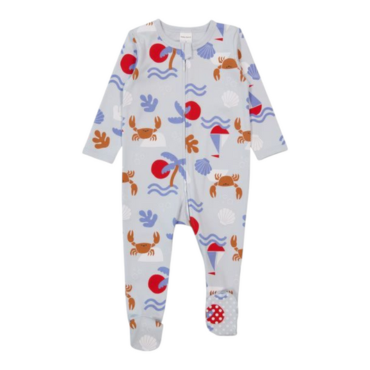 Baby Cotton 2-Way Zip Romper -(size 6-12M)