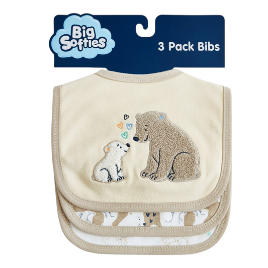 Big Softies Baby Newborn Bibs 3 Pack - Nude