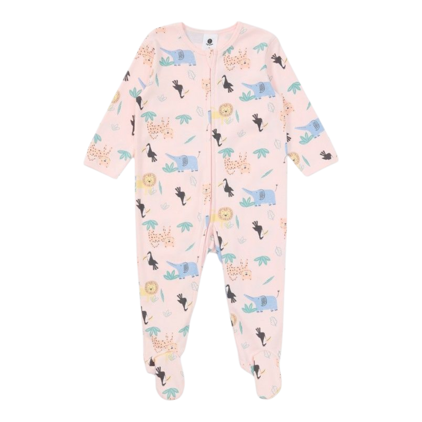 Dymples Baby Organic Cotton Print Coverall - Blue -(size 3-6M)