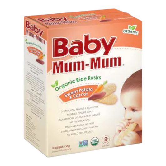Baby Mum-Mum Organic Rice Rusk Sweet Potato & Carrot 36g x 18 pack
