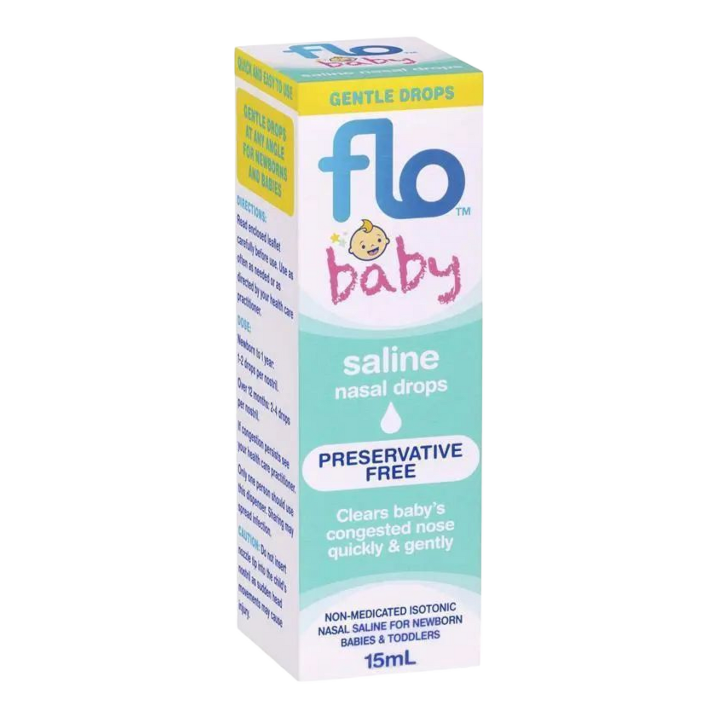 FLO Baby Saline Nasal Drops 15ml