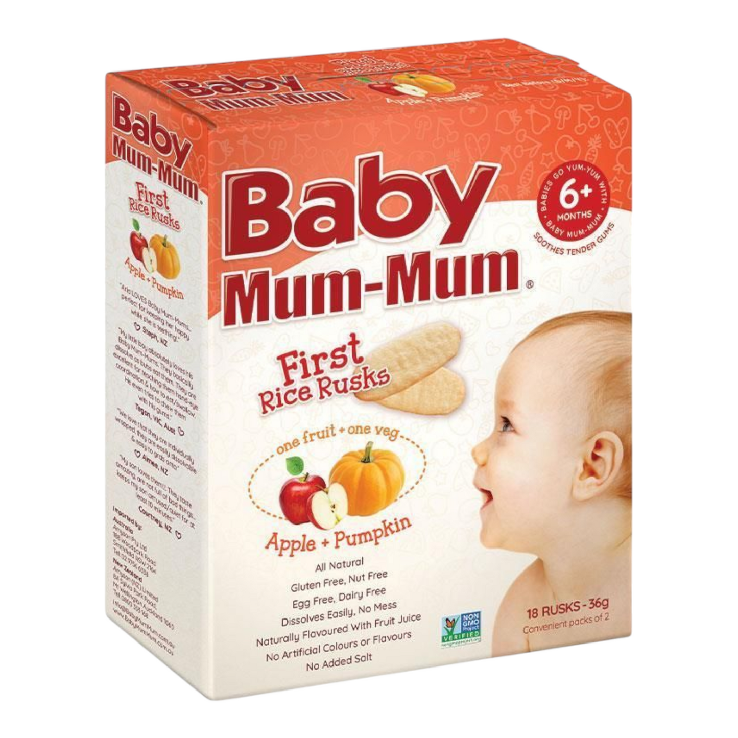 Baby Mum-Mum First Rice Rusks Apple & Pumpkin 36G