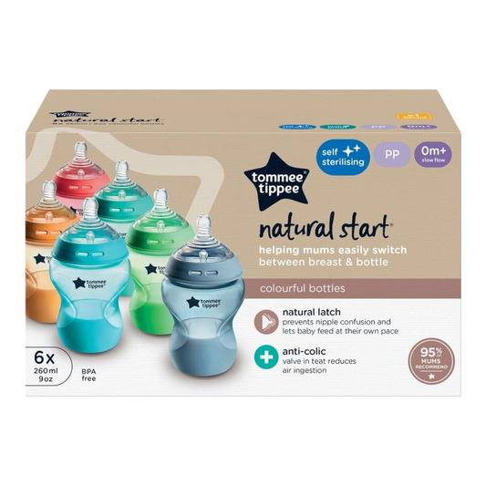 Tommee Tippee Natural Start Bright Bottles 6 Pack