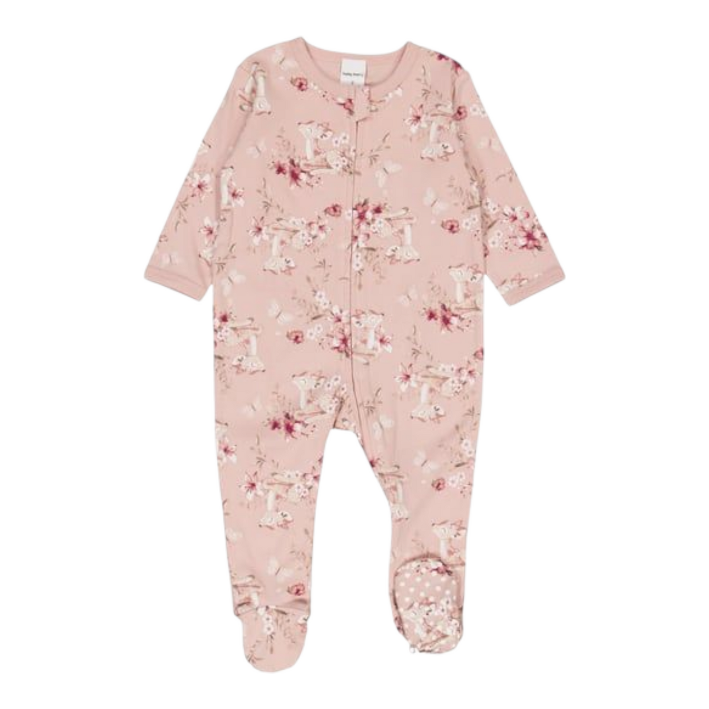 Baby Cotton 2-Way Zip Romper -(size 0-3M)