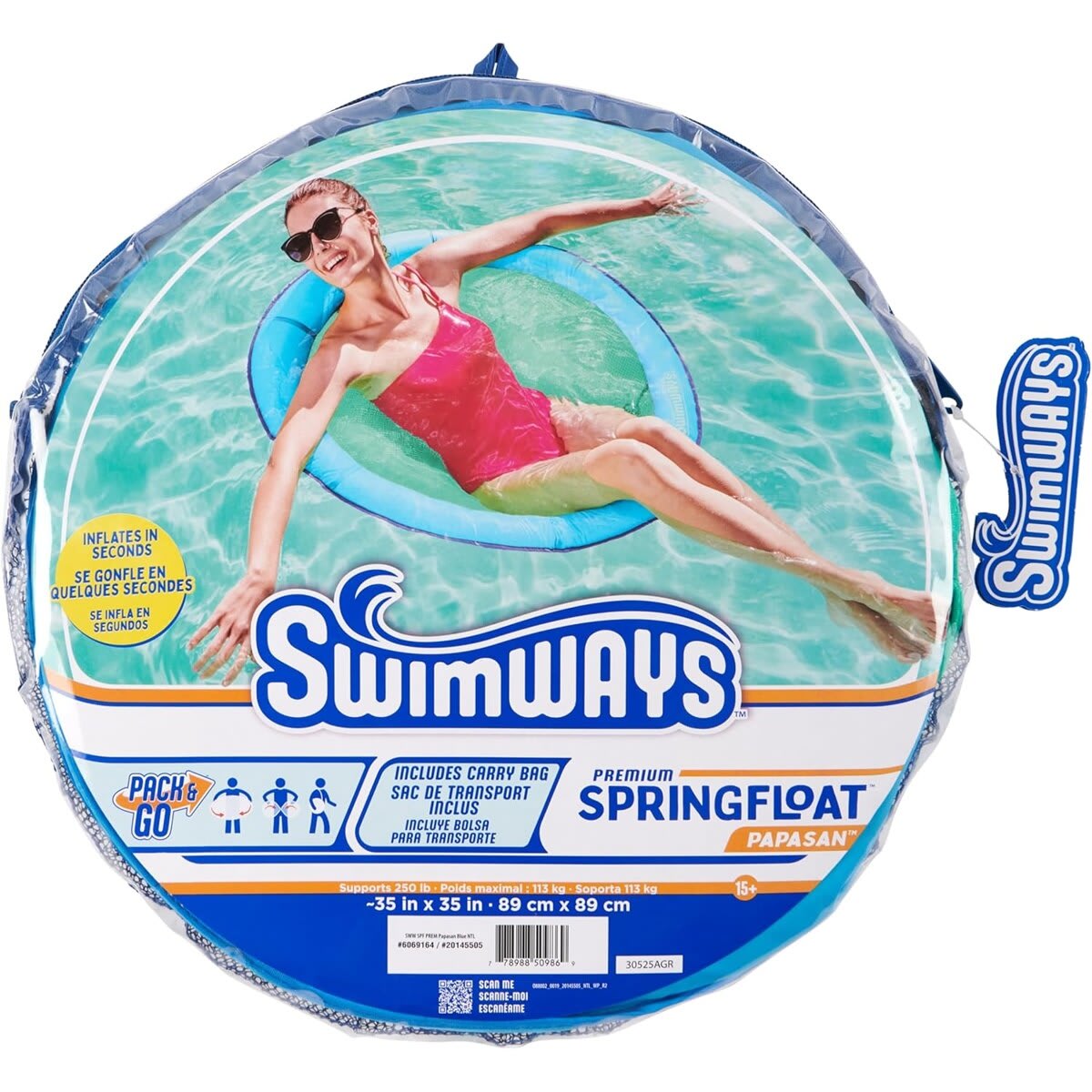 Swimways Premium Spring Float Papasan - Sky Blue