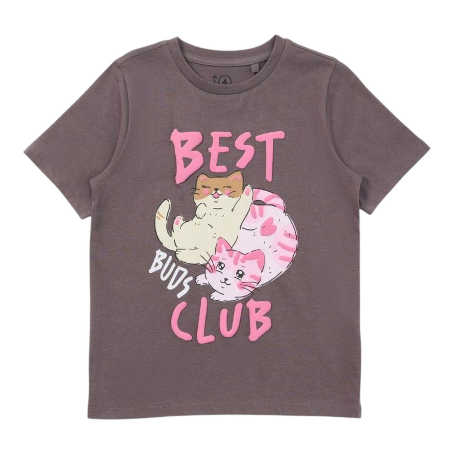 K-D Kids Best Buds Print Tee - Brown -(size 2-3Y)
