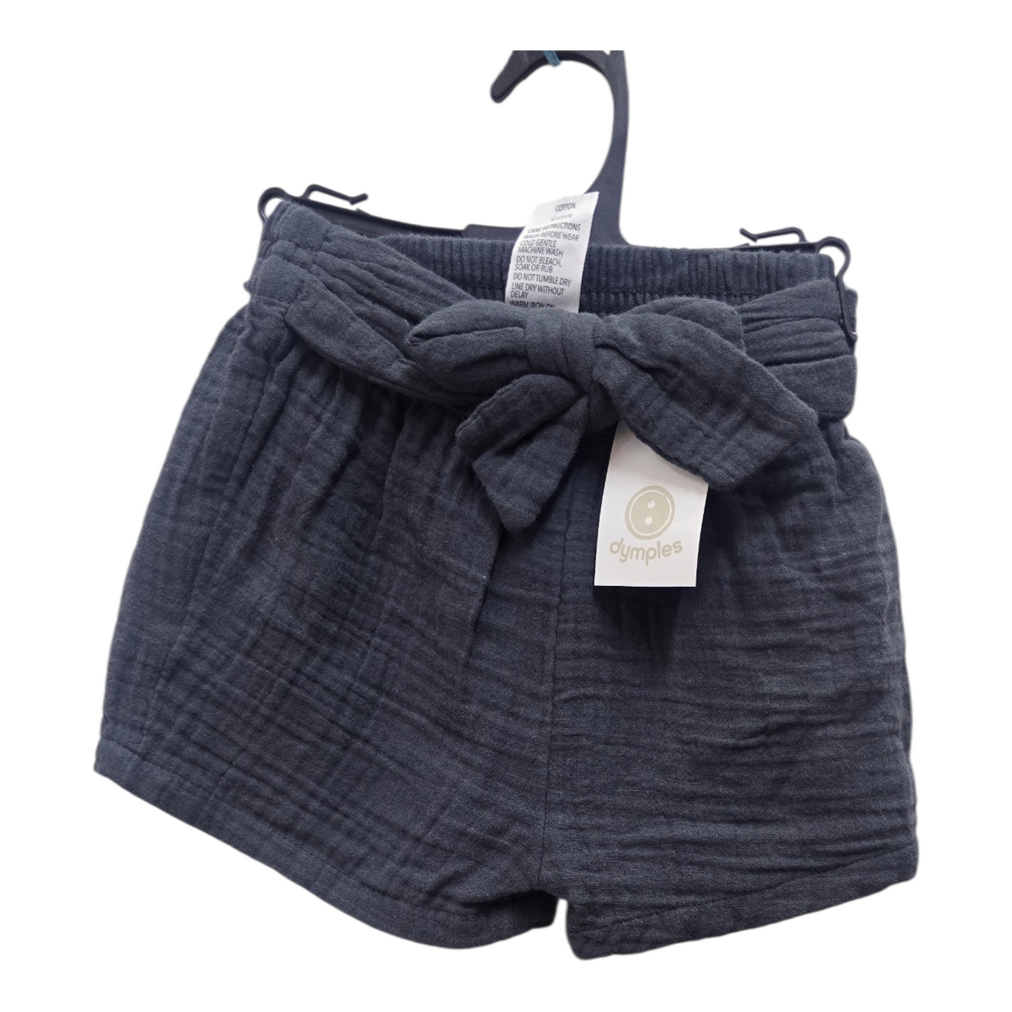 Belted crinkle shorts